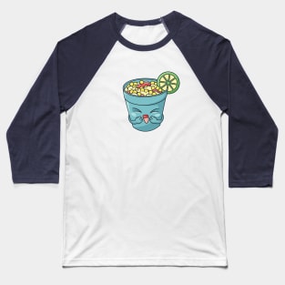 Cartoon Elote Corn in a Cup Baseball T-Shirt